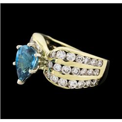 1.87 ctw Topaz and Diamond Ring - 14KT Yellow Gold