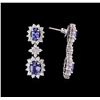 Image 2 : 2.35 ctw Tanzanite and Diamond Earrings - 14KT White Gold