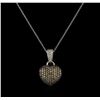 Image 1 : 0.83 ctw Light Brown Diamond Heart Pendant With Chain - 14KT White Gold