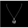 Image 2 : 14KT White Gold 0.85 ctw Diamond Pendant With Chain