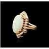 Image 1 : 14KT Rose Gold 14.82 ctw Opal and Diamond Ring