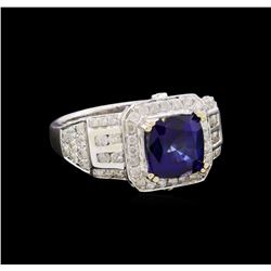 14KT White Gold 3.23 ctw Sapphire and Diamond Ring