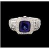 Image 2 : 14KT White Gold 3.23 ctw Sapphire and Diamond Ring