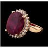 Image 1 : 11.51 ctw Ruby and Diamond Ring - 14KT Rose Gold