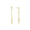 Image 2 : Diamond Shaped Detail Earrings - Gold Plated