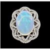 Image 2 : 6.16 ctw Opal and Diamond Ring - 14KT White Gold