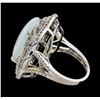 Image 3 : 6.16 ctw Opal and Diamond Ring - 14KT White Gold