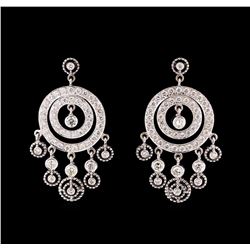 4.02 ctw Diamond Earrings - 18KT White Gold