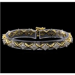 3.50 ctw Diamond Bracelet - 14KT White and Yellow Gold