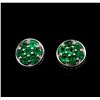 Image 1 : 0.70 ctw Emerald Earrings - 14KT White Gold