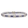Image 1 : 4.96 ctw Sapphire and Diamond Bracelet - 18KT White Gold