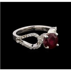 14KT White Gold 2.05 ctw Ruby and Diamond Ring