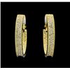 Image 1 : 6x38mm Crystal Hoop Earrings - Gold Plated