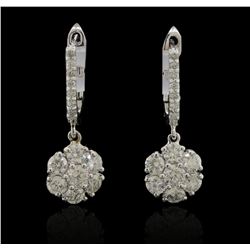 1.58 ctw Diamond Earrings - 14KT White Gold