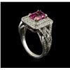 Image 4 : 2.00 ctw Pink Tourmaline and Diamond Ring - 14KT White Gold