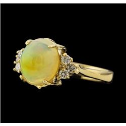 2.36 ctw Opal and Diamond Ring - 14KT Yellow Gold