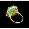 Image 3 : GIA Cert 9.39 ctw Emerald and Diamond Ring - 14KT Yellow Gold