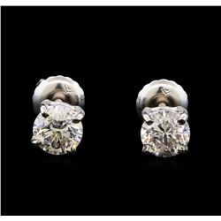 1.03 ctw Diamond Stud Earrings - 14KT White Gold