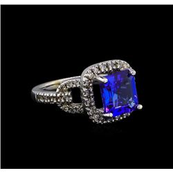 14KT White Gold 3.91 ctw Tanzanite and Diamond Ring