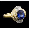 Image 1 : 2.27 ctw Sapphire and Diamond Ring - 18KT Yellow Gold