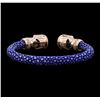 Image 3 : Cozmo Sterling Silver Crystal Skull Cuff Bracelet