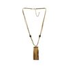 Image 1 : Bamboo Leather Tassel Necklace - Gold Plated