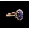 Image 1 : 3.33 ctw Tanzanite and Diamond Ring - 14KT Rose Gold