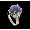 Image 4 : 4.57 ctw Star Sapphire and Diamond Ring - Platinum