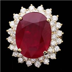 14k Yellow Gold 18.00ct Ruby 2.40ct Diamond Ring