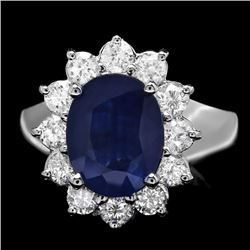 14k Gold 3.00ct Sapphire 0.90ct Diamond Ring