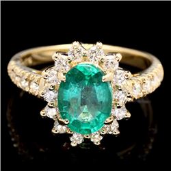 14k Gold 1.70ct Emerald 0.75ct Diamond Ring