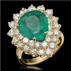 14K Gold 5.67ct Emerald & 2.87ct Diamond Ring