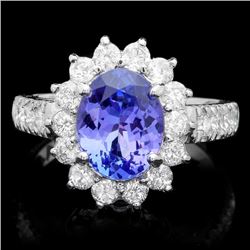 14k Gold 2.00ct Tanzanite 1.25ct Diamond Ring