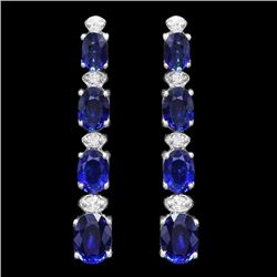 14k Gold 6.50ct Sapphire 0.30ct Diamond Earrings