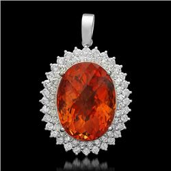 14K Gold 28.63 Citrine 2.20ct Diamond Pendant