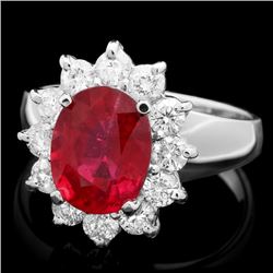 14k White Gold 3.50ct Ruby 1.00ct Diamond Ring