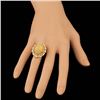 Image 3 : 14k Yellow Gold 10.00ct Opal 1.00ct Diamond Ring