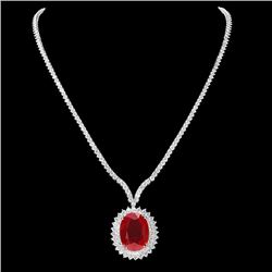 18k Gold 27.00ct Ruby 9.00ct Diamond Necklace