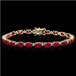 14k Gold 13.00ct Ruby 0.55ct Diamond Bracelet