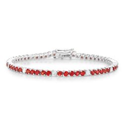 14K Gold 6.19ct Orange Sapphire 0.90cts Diamond Bracelet