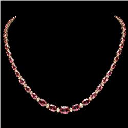 14k 29.00ct Tourmaline 1.25ct Diamond Necklace