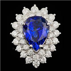 18k Gold 6.50ct Tanzanite 2.40ct Diamond Ring