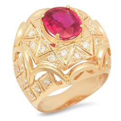14K Gold 3.81ct Ruby 1.05cts Diamond Ring