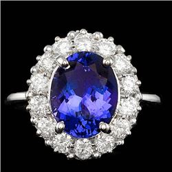 14k Gold 4.00 Ct Tanzanite 1.00ct Diamond Ring