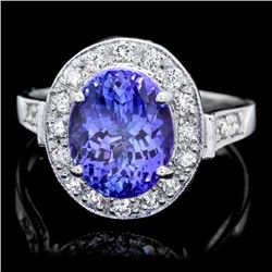 14k Gold 4.00ct Tanzanite 0.50ct Diamond Ring