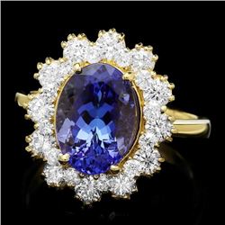 14k Gold 3.69ct Tanzanite 1.35ct Diamond Ring
