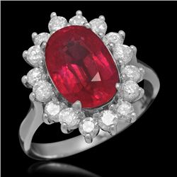 14K Gold 4.64ct Ruby 0.98ct Diamond Ring