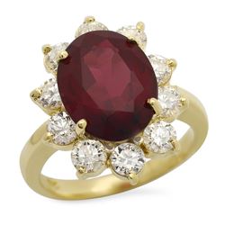 14K Gold 7.79ct Garnet 2.06ct Diamond Ring