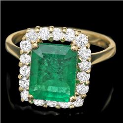 18k Gold 2.80ct Emerald 0.70ct Diamond Ring