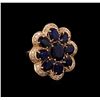 Image 1 : 14KT Rose Gold 10.37 ctw Sapphire Ring